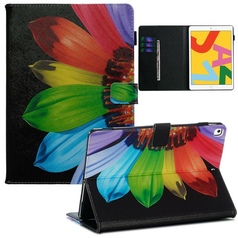 Capa Em Pele Para iPad 10.2" (2020) (2019) Cor Da Flor