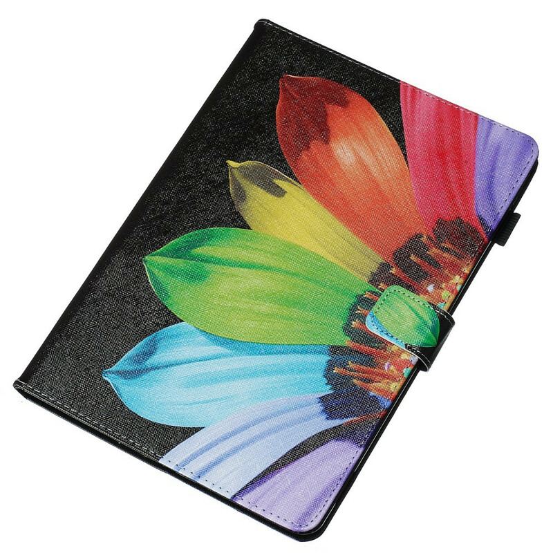 Capa Em Pele Para iPad 10.2" (2020) (2019) Cor Da Flor