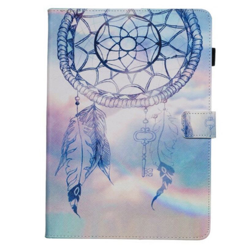 Capa Flip Para iPad 10.2" (2020) (2019) Apanhador De Sonhos Aquarela