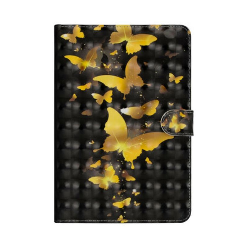 Capa Flip Para iPad 10.2" (2020) (2019) Borboletas Amarelas