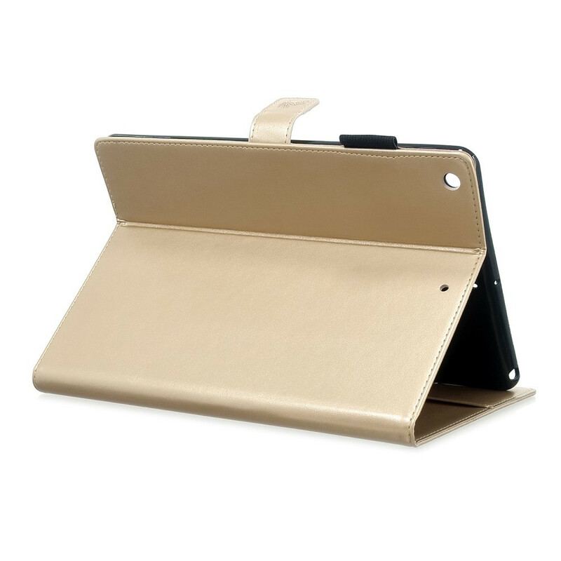 Capa Flip Para iPad 10.2" (2020) (2019) Borboletas Diamante Efeito Couro