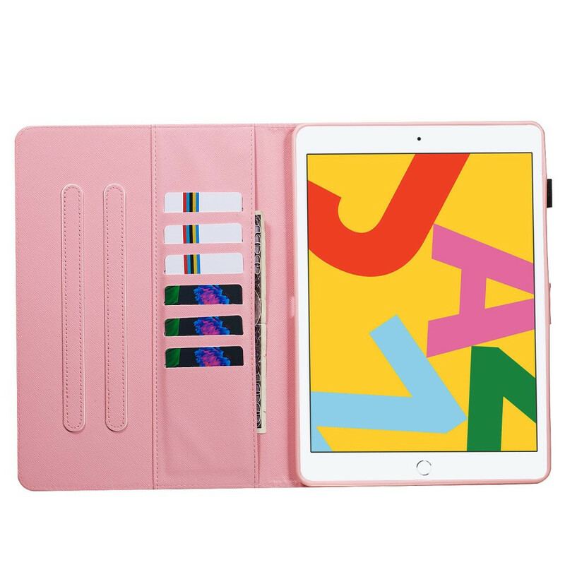 Capa Flip Para iPad 10.2" (2020) (2019) Borboletas Vermelhas