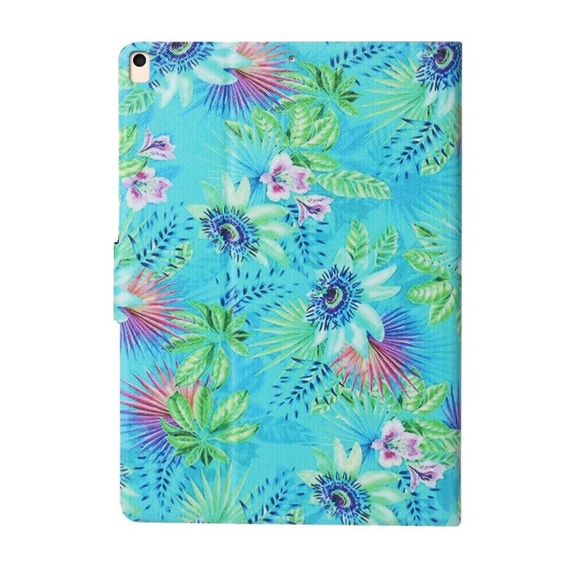 Capa Flip Para iPad 10.2" (2020) (2019) Flores E Folhas