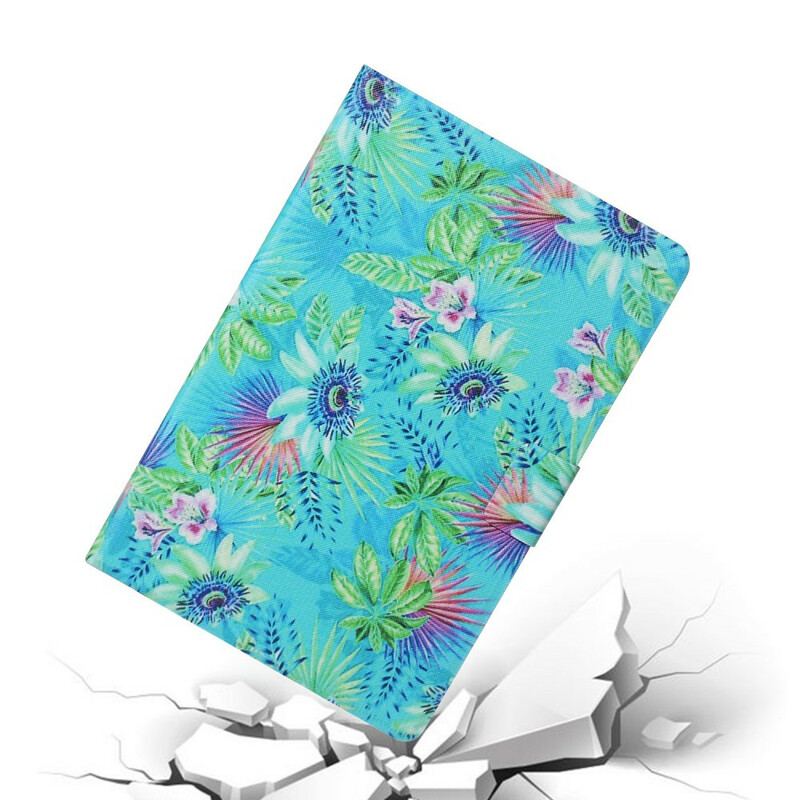 Capa Flip Para iPad 10.2" (2020) (2019) Flores E Folhas