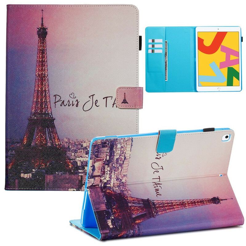 Capa Flip Para iPad 10.2" (2020) (2019) Paris Eu Te Amo