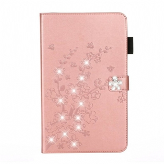 Capa Folio Para iPad 10.2" (2020) (2019) Diamantes Florais Efeito Couro