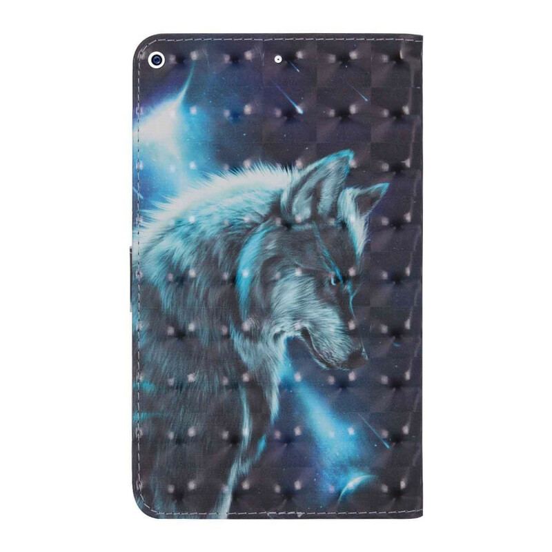 Capa Folio Para iPad 10.2" (2020) (2019) Lobo Ponto De Luz