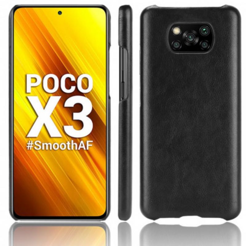 Capa De Celular Para Poco X3 / X3 Pro / X3 NFC Efeito Couro De Desempenho Lichia