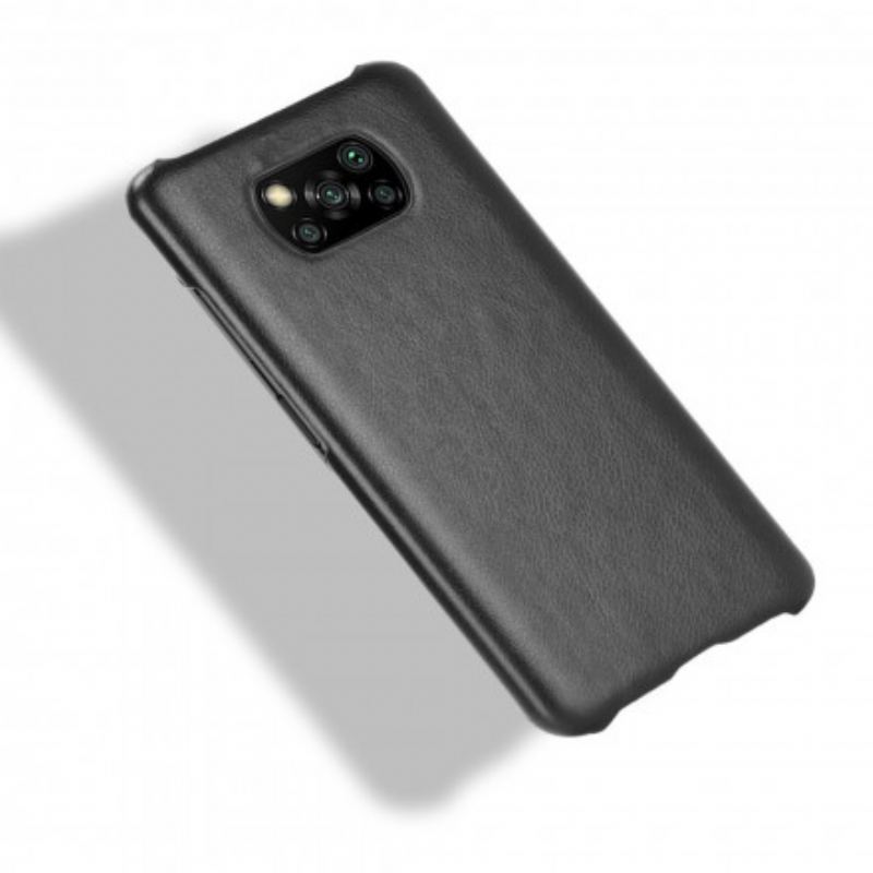 Capa De Celular Para Poco X3 / X3 Pro / X3 NFC Efeito Couro De Desempenho Lichia