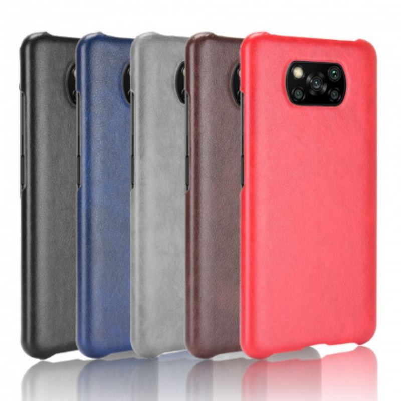 Capa De Celular Para Poco X3 / X3 Pro / X3 NFC Efeito Couro De Desempenho Lichia