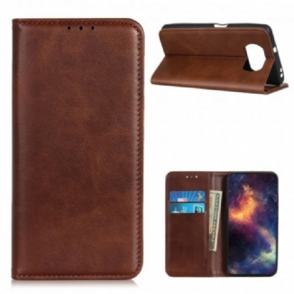 Capa De Celular Para Poco X3 / X3 Pro / X3 NFC Flip Couro De Lichia Rachado Premium