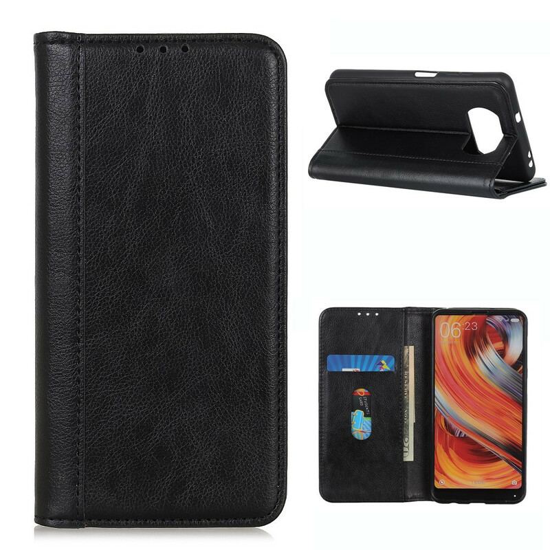 Capa De Celular Para Poco X3 / X3 Pro / X3 NFC Flip Couro Litchi Elegance Dividido