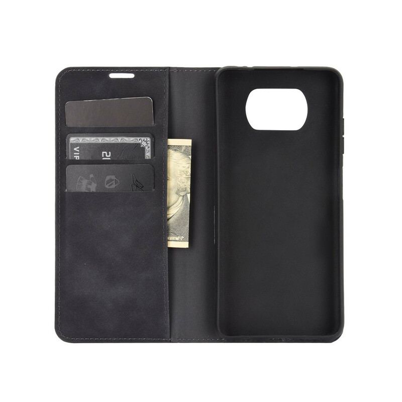 Capa De Celular Para Poco X3 / X3 Pro / X3 NFC Flip Efeito Couro Macio