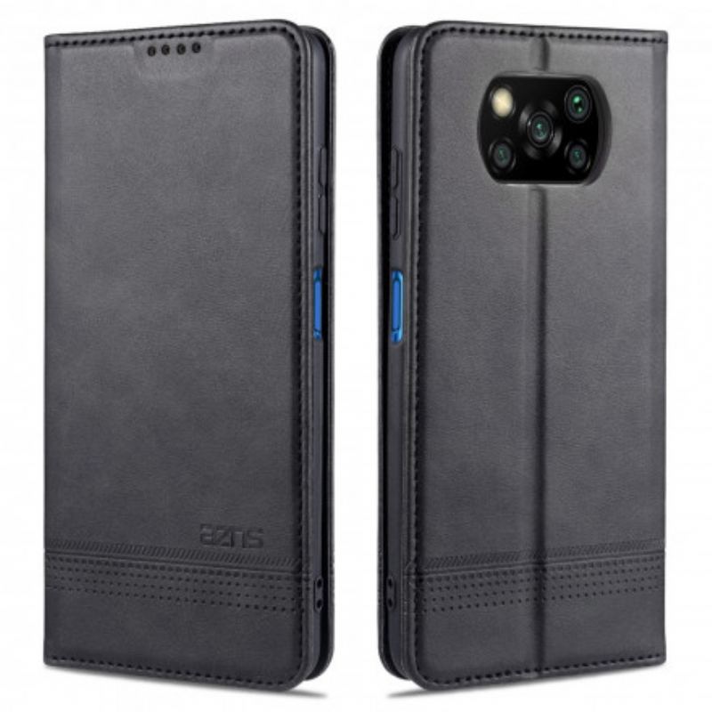 Capa De Celular Para Poco X3 / X3 Pro / X3 NFC Flip Estilo De Couro Azns