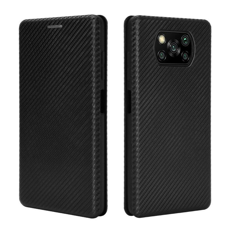 Capa De Celular Para Poco X3 / X3 Pro / X3 NFC Flip Fibra De Carbono Com Anel De Suporte