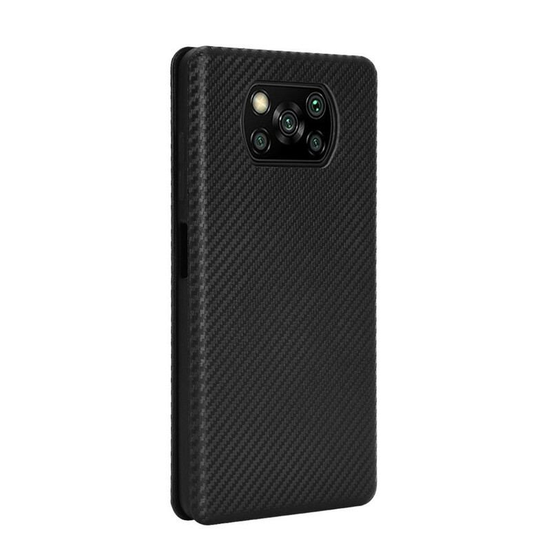 Capa De Celular Para Poco X3 / X3 Pro / X3 NFC Flip Fibra De Carbono Com Anel De Suporte