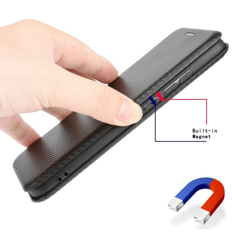 Capa De Celular Para Poco X3 / X3 Pro / X3 NFC Flip Fibra De Carbono Com Anel De Suporte