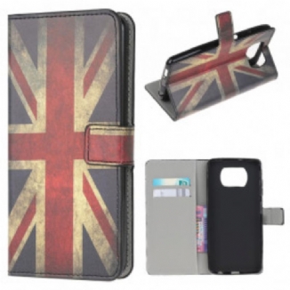 Capa De Couro Para Poco X3 / X3 Pro / X3 NFC Bandeira Da Inglaterra