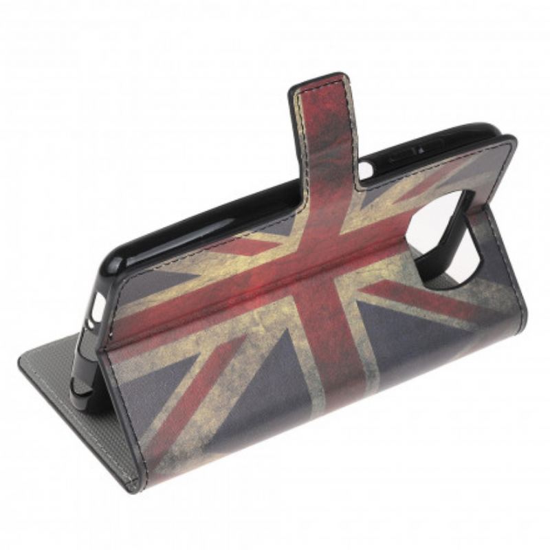 Capa De Couro Para Poco X3 / X3 Pro / X3 NFC Bandeira Da Inglaterra