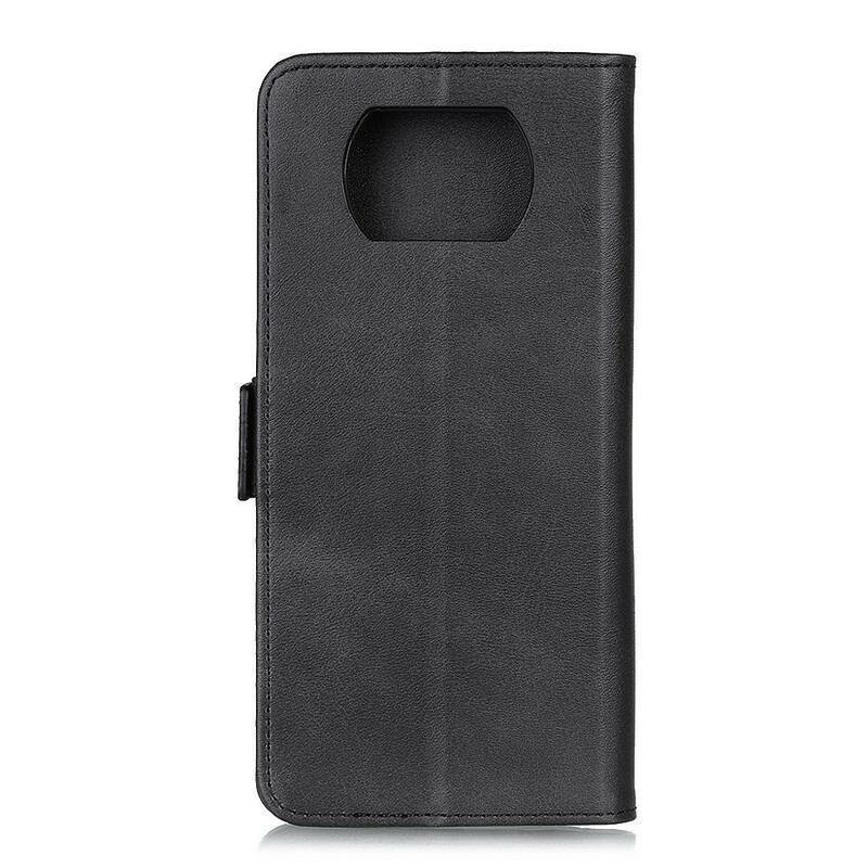 Capa De Couro Para Poco X3 / X3 Pro / X3 NFC Flip Aba Dupla