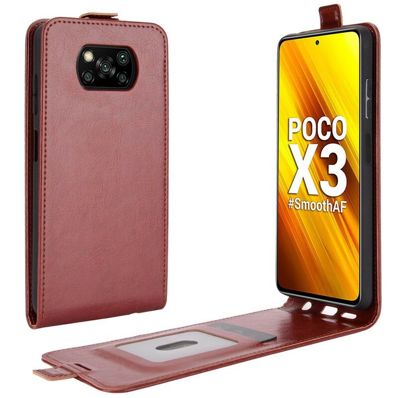 Capa De Couro Para Poco X3 / X3 Pro / X3 NFC Flip Aba Vertical Efeito Couro