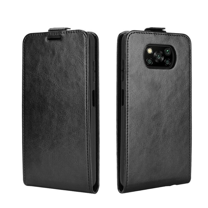 Capa De Couro Para Poco X3 / X3 Pro / X3 NFC Flip Aba Vertical Efeito Couro