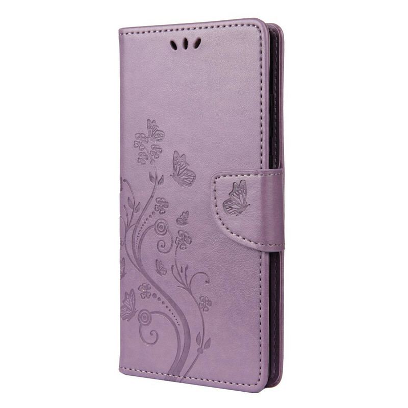 Capa Flip Para Poco X3 / X3 Pro / X3 NFC Borboletas E Flores