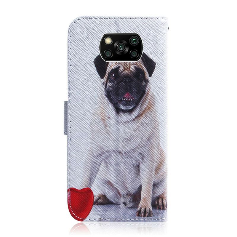 Capa Flip Para Poco X3 / X3 Pro / X3 NFC Cachorro Pug