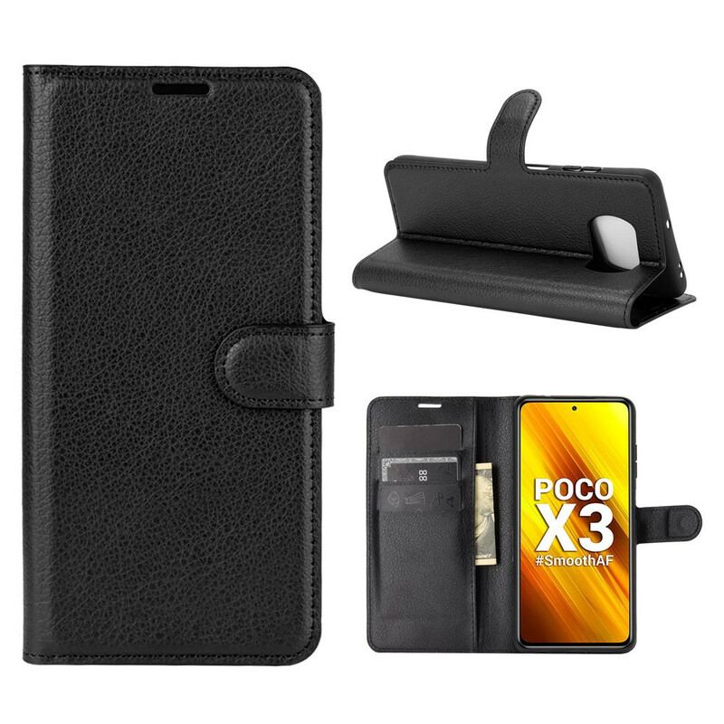 Capa Flip Para Poco X3 / X3 Pro / X3 NFC Couro Falso Clássico