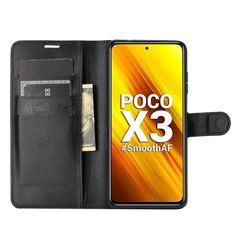 Capa Flip Para Poco X3 / X3 Pro / X3 NFC Couro Falso Clássico