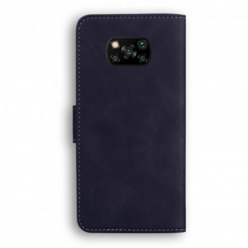 Capa Flip Para Poco X3 / X3 Pro / X3 NFC Efeito Couro Monocromático