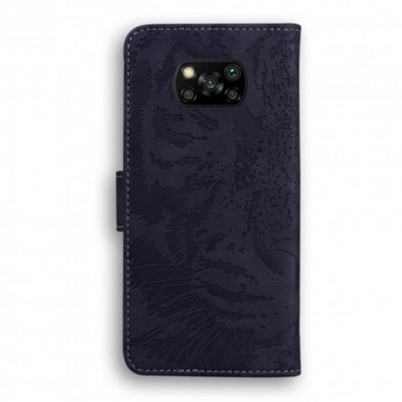 Capa Flip Para Poco X3 / X3 Pro / X3 NFC Estampa Cara De Tigre