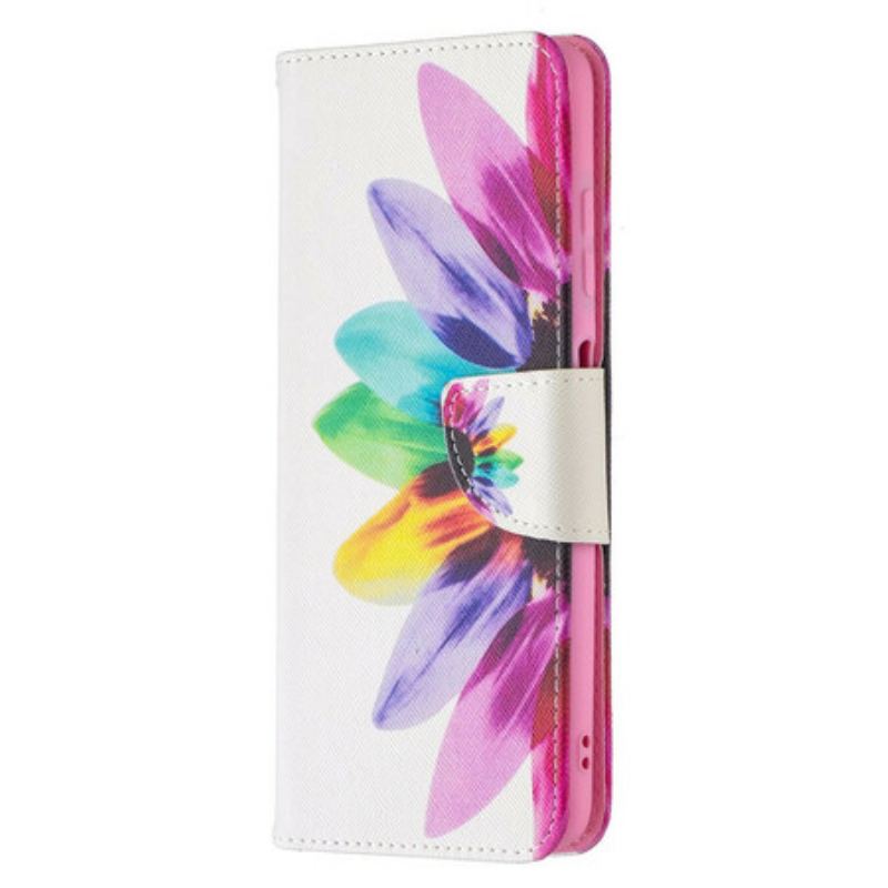 Capa Flip Para Poco X3 / X3 Pro / X3 NFC Flor Aquarela