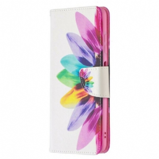 Capa Flip Para Poco X3 / X3 Pro / X3 NFC Flor Aquarela