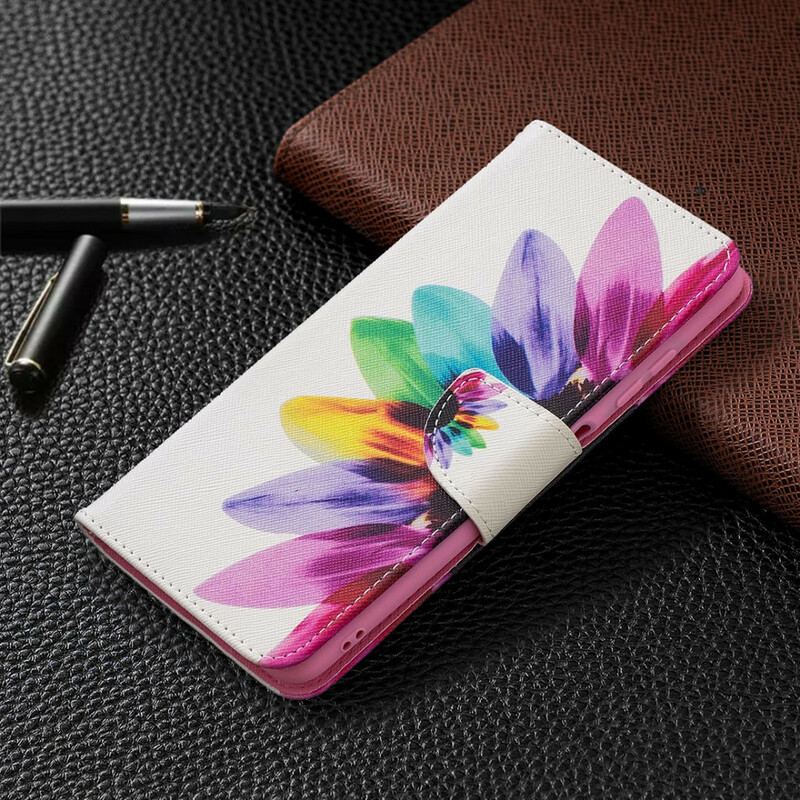 Capa Flip Para Poco X3 / X3 Pro / X3 NFC Flor Aquarela