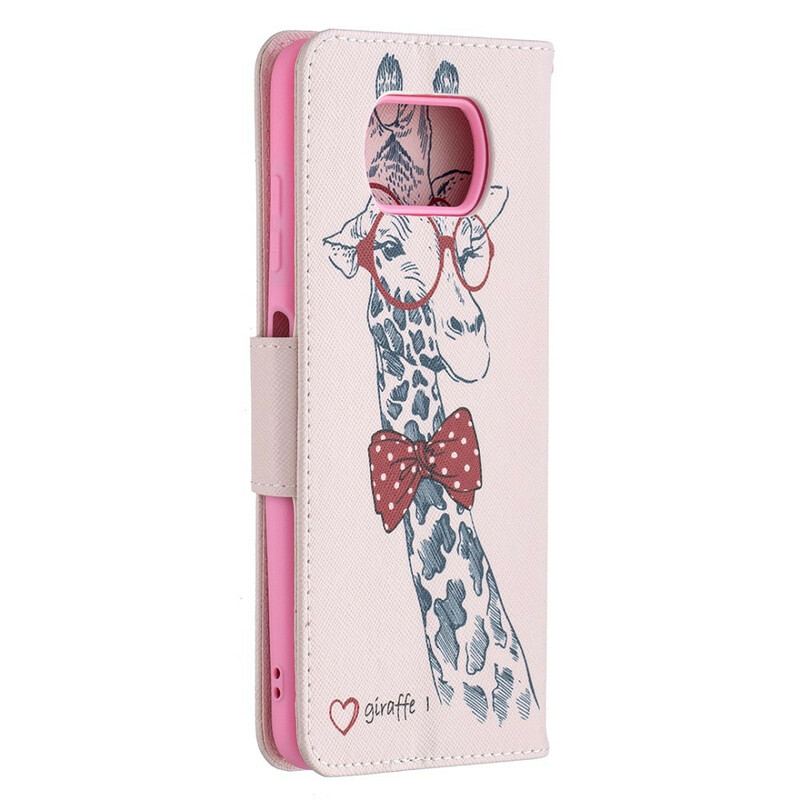 Capa Flip Para Poco X3 / X3 Pro / X3 NFC Girafa Inteligente