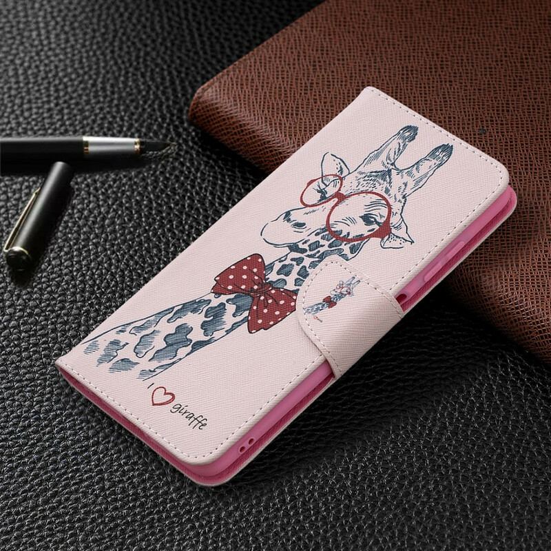 Capa Flip Para Poco X3 / X3 Pro / X3 NFC Girafa Inteligente