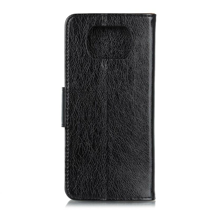 Capa Folio Para Poco X3 / X3 Pro / X3 NFC Couro Napa Rachado