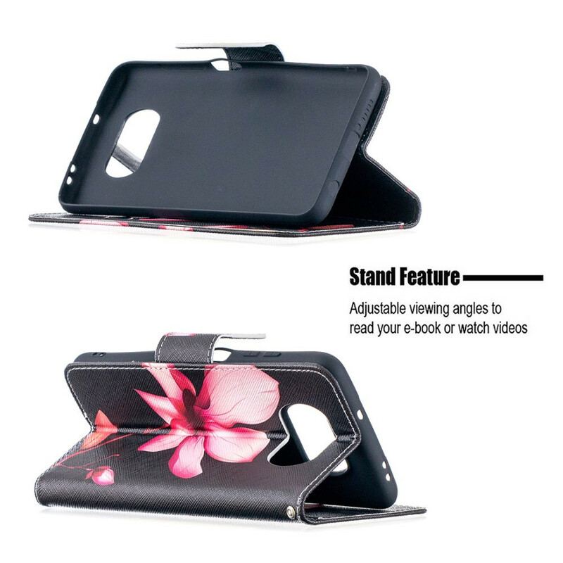 Capa Folio Para Poco X3 / X3 Pro / X3 NFC Flor Rosa