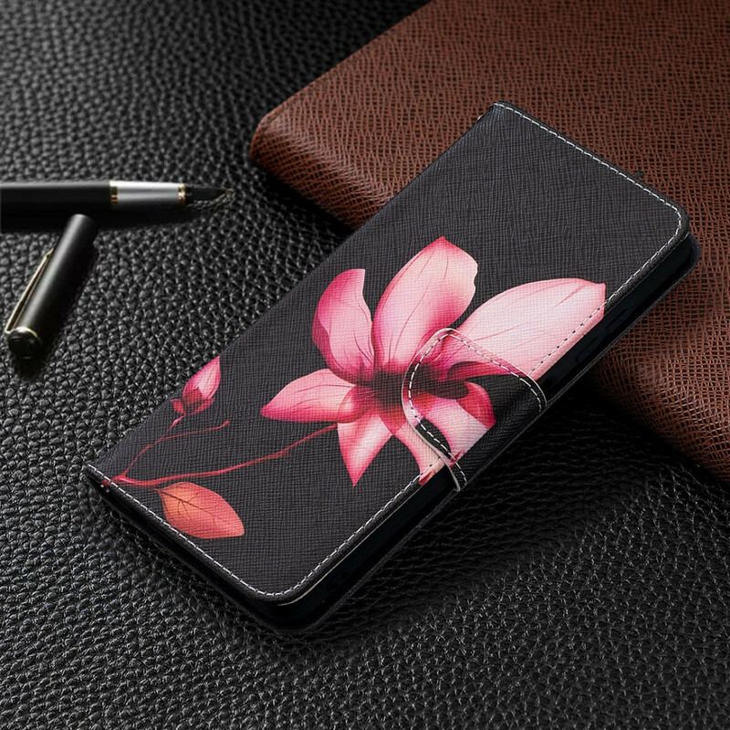 Capa Folio Para Poco X3 / X3 Pro / X3 NFC Flor Rosa