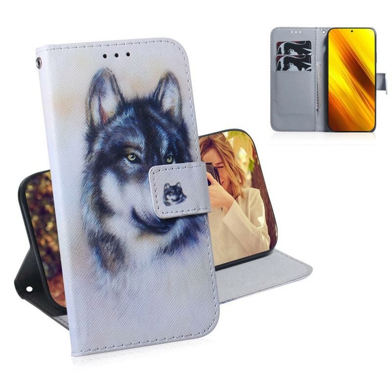 Capa Folio Para Poco X3 / X3 Pro / X3 NFC Olhar Canino