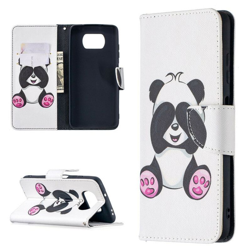 Capa Folio Para Poco X3 / X3 Pro / X3 NFC Panda Divertido