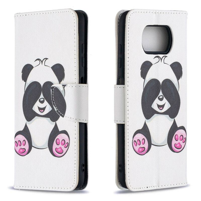 Capa Folio Para Poco X3 / X3 Pro / X3 NFC Panda Divertido