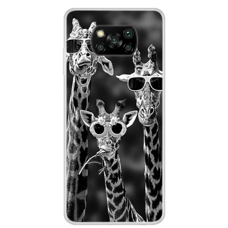 Capa Para Poco X3 / X3 Pro / X3 NFC Girafas Com Óculos