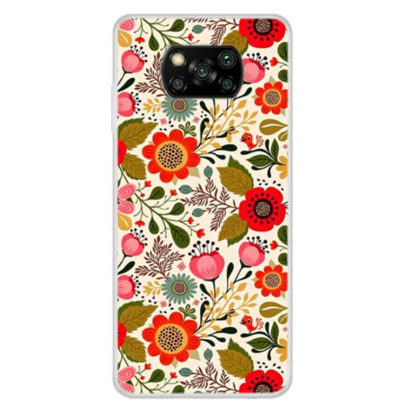 Capa Para Poco X3 / X3 Pro / X3 NFC Tapeçaria Floral