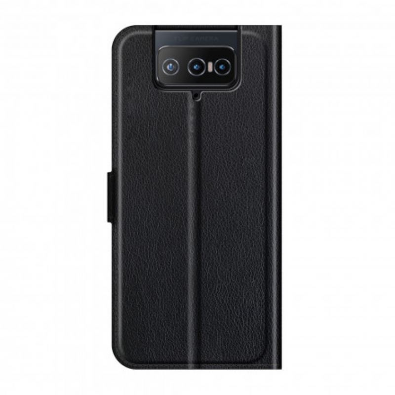 Capa Flip Para Asus Zenfone 8 Flip De Couro Couro Falso Clássico