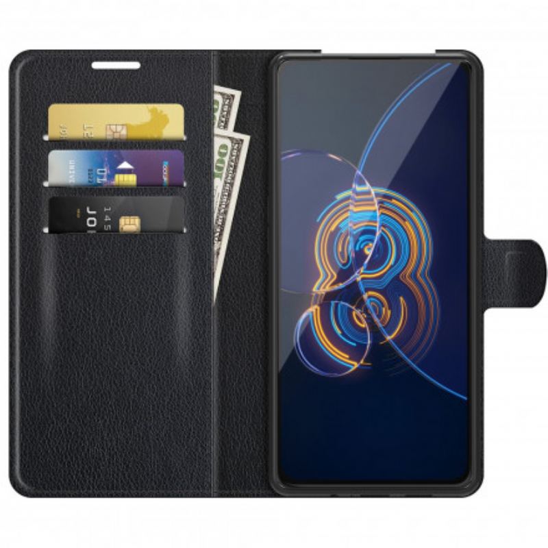 Capa Flip Para Asus Zenfone 8 Flip De Couro Couro Falso Clássico