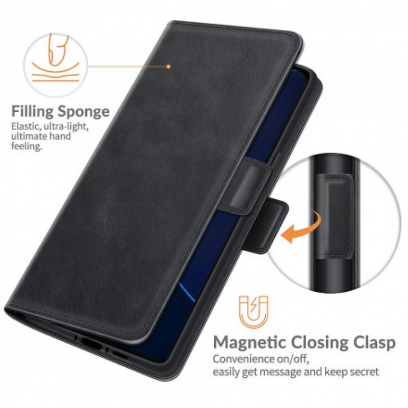 Capa Folio Para Asus Zenfone 8 Flip De Couro Aba Dupla Clássica