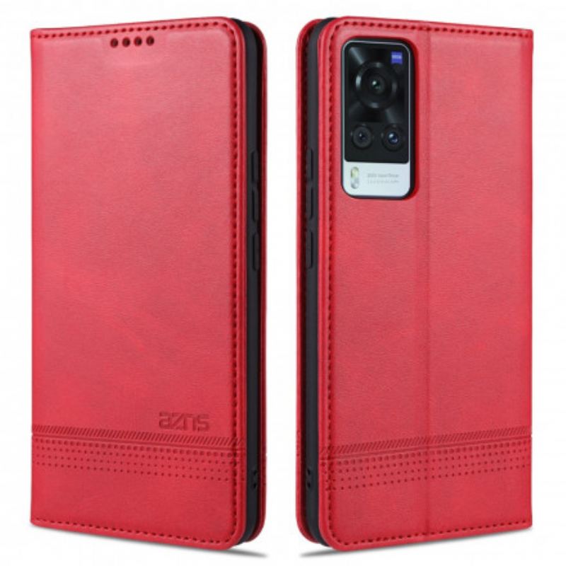 Capa De Celular Para Vivo X60 Pro Flip Estilo De Couro Azns