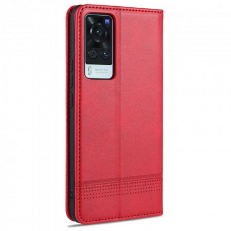 Capa De Celular Para Vivo X60 Pro Flip Estilo De Couro Azns